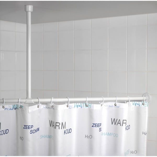 Baltas lubų laikiklis dušo užuolaidai 57 cm - Wenko