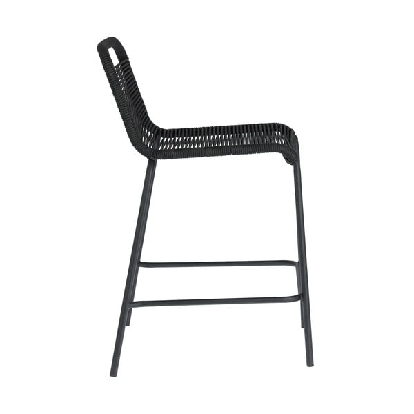 Juoda baro kėdė su plieno rėmu Kave Home Glenville, aukštis 62 cm-image-2