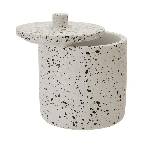 Kreminės spalvos iš betono vonios organizatorius vatos diskeliams Mozie – Premier Housewares-image-3