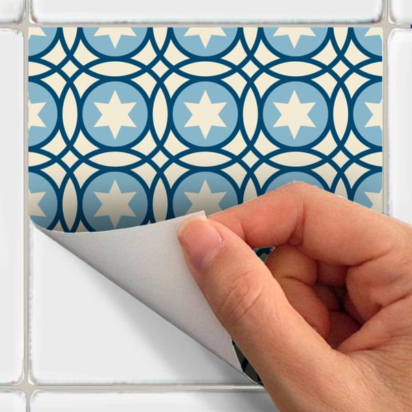 60 sieninių lipdukų rinkinys Ambiance Wall Decal Cement Tiles Riana, 15 x 15 cm-image-1