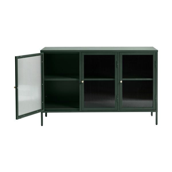 Žalios spalvos metalinė vitrina Unique Furniture Bronco, aukštis 85 cm-image-4
