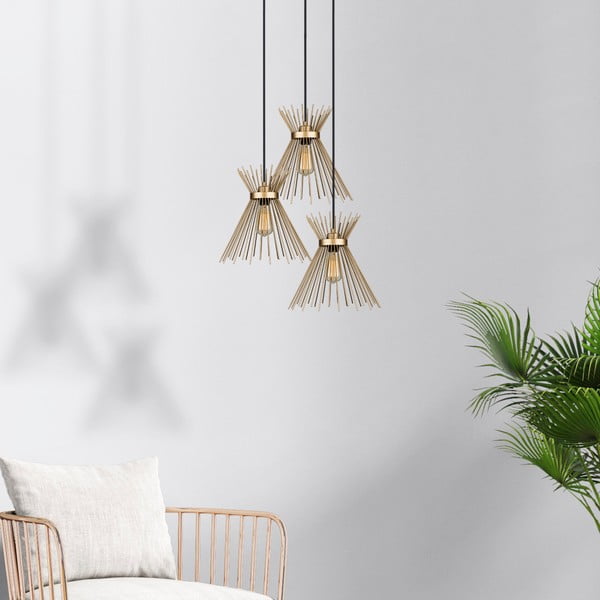 Aukso spalvos metalinis pakabinamas šviestuvas ø 34 cm Izmir - Squid Lighting-image-4