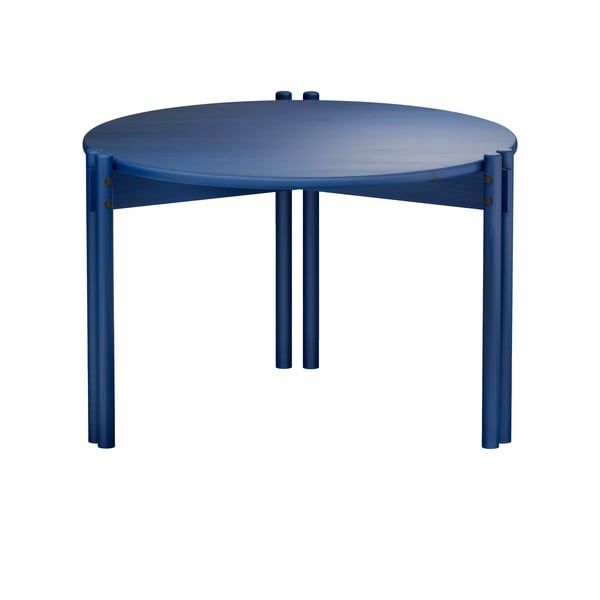 Apvalios formos kavos staliukas iš pušies masyvo mėlynos spalvos ø 60 cm Sticks – Karup Design