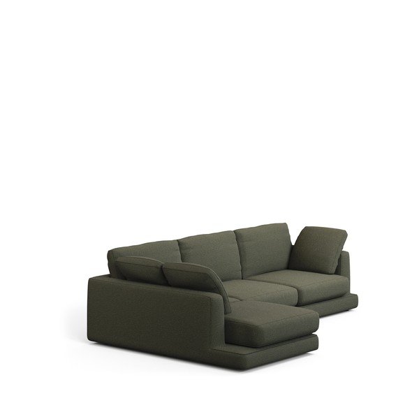 Tamsiai žalios spalvos kampinė sofa iš šenilinio audinio (su kairiuoju kampu/su gultu) Gala – Kave Home-image-2