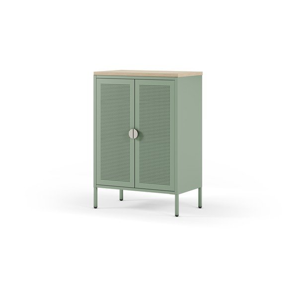 Mėtų spalvos/natūralios spalvos iš metalo spintelė 70x100x40 cm Sayla – Marckeric-image-4