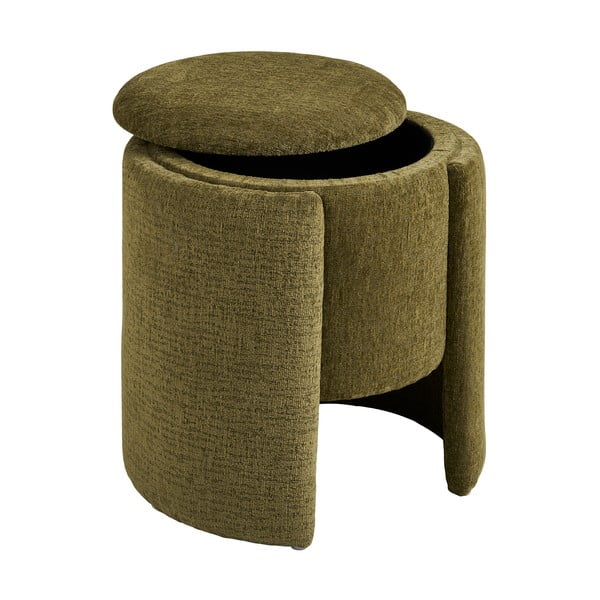 Khaki spalvos iš šenilinio audinio pufas Walsdorf – House Nordic-image-3