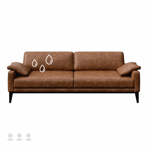 3 vietų sofos su odiniais apmušalais impregnavimas, impregnavimas be valymo