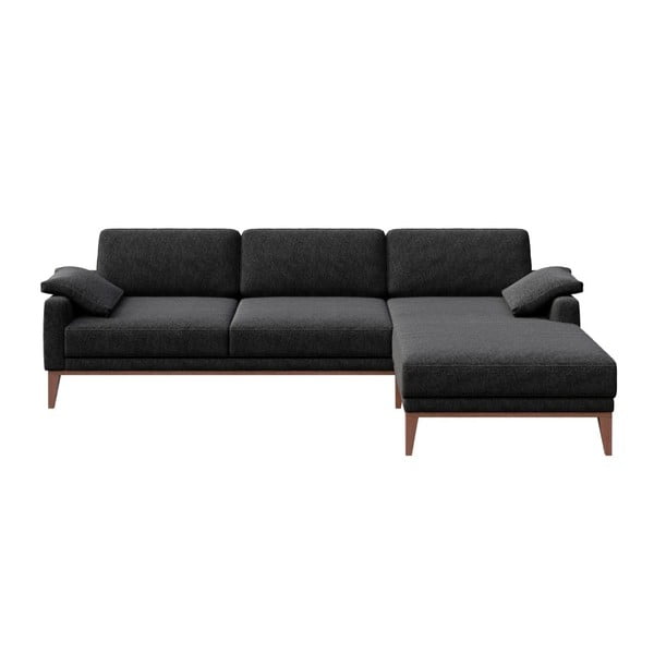 Antracito pilkos spalvos kampinė sofa MESONICA Musso, dešinysis kampas