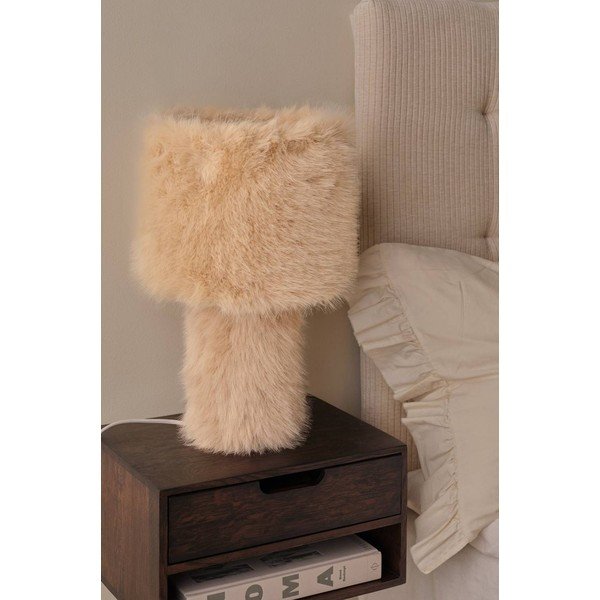 Kreminės spalvos iš tekstilės stalinis šviestuvas (aukštis 46 cm) Fay – Ellos Home-image-2