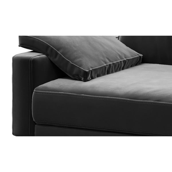 Tamsiai pilka aksominė kampinė sofa MESONICA Musso, kairysis kampas-image-4