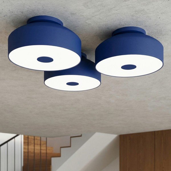 Mėlynos spalvos iš plieno lubinis šviestuvas ø 30 cm Omiq – Sollux-image-3