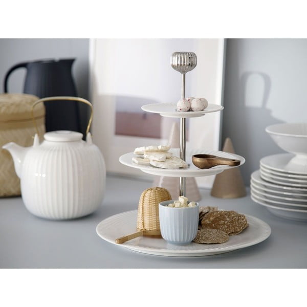 Trijų pakopų balto porceliano stovas Kähler Design Hammershoi Etagere, ⌀ 28 cm-image-2