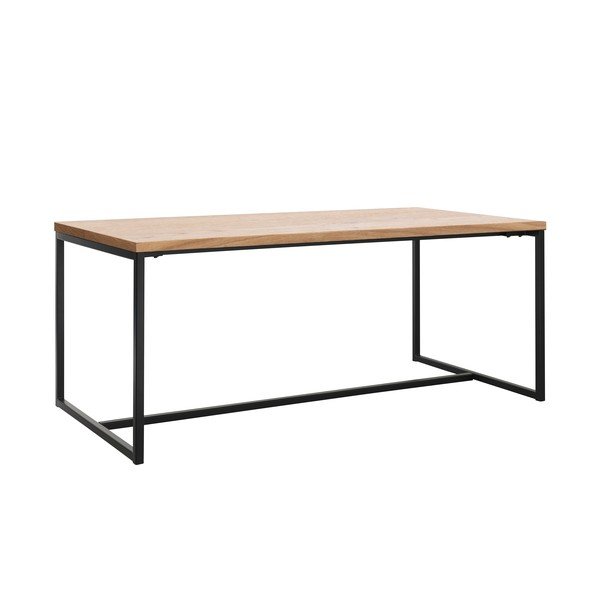 Valgomojo stalas natūralios spalvos su ąžuolo dekoro stalviršiu 90x180 cm Rivoli – Unique Furniture