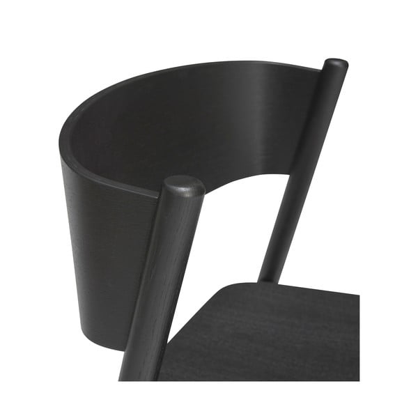 Baro taburetė juodos spalvos iš ąžuolo (sėdynės aukštis 75 cm) Oblique – Hübsch-image-4