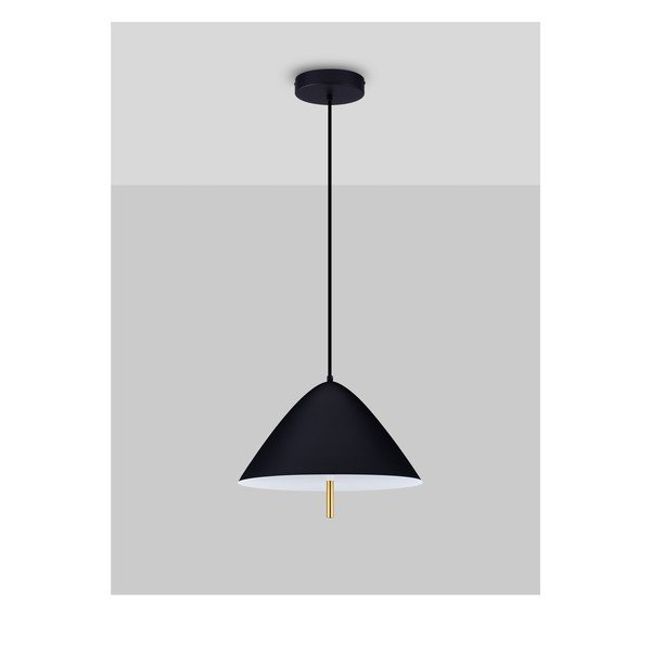 Matinės juodos spalvos iš metalo kabantis šviestuvas LED ø 40 cm su metaliniu gaubtu Oros – Nova Luce-image-4