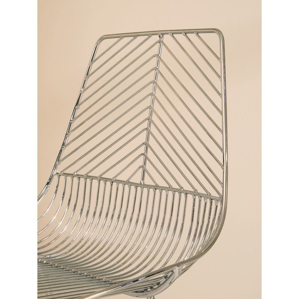 Sidabrinės spalvos iš metalo valgomojo kėdė District – Premier Housewares-image-4