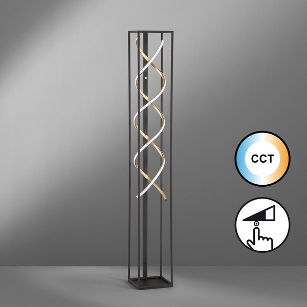 Pastatomas šviestuvas juodos spalvos LED su pritemdymo funkcija (aukštis 140 cm) Gil – Fischer & Honsel-image-1