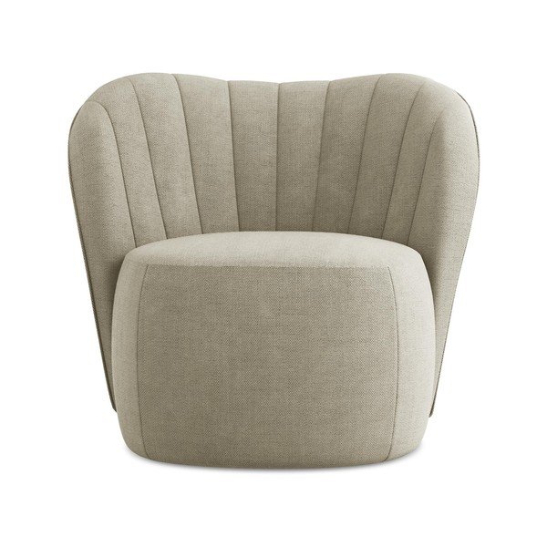 Smėlio spalvos krėslas iš šenilinio audinio Keloa – Makamii-image-1