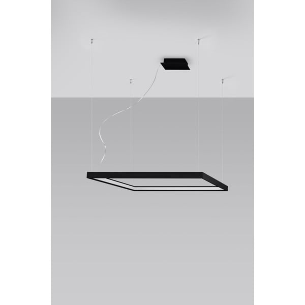 Juodas LED pakabinamas šviestuvas 80x80 cm Aura - Sollux-image-1