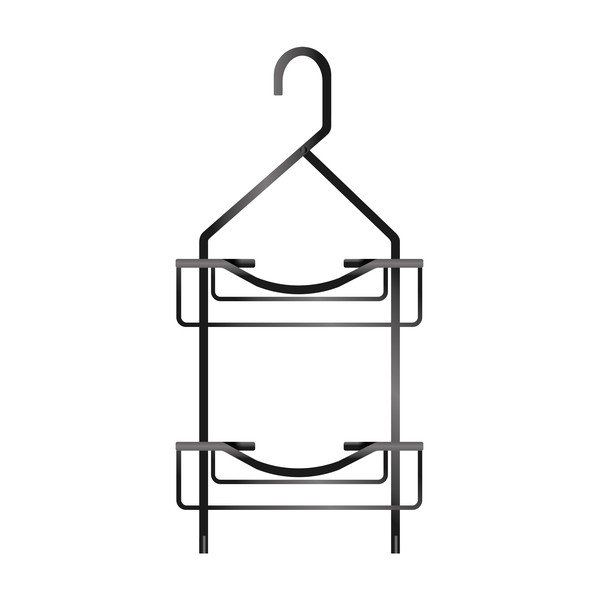 Pakabinama matinės juodos spalvos iš aliuminio vonios lentyna Filaire Aluminium – douceur d'intérieur