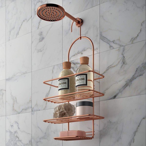 Vonios kambario pakabinama lentyna Metaltex Copper-image-1