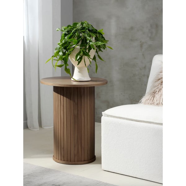 Ąžuolinis apvalus kavos staliukas ø 50 cm Nola - Unique Furniture-image-1