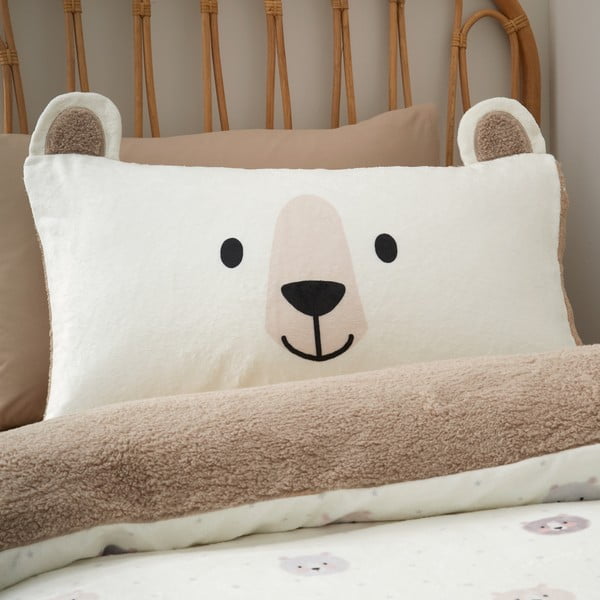 Rudos spalvos/kreminės spalvos iš mikropliušo viengulė vaikiška patalynė 135x200 cm Cosy Bear – Catherine Lansfield-image-2