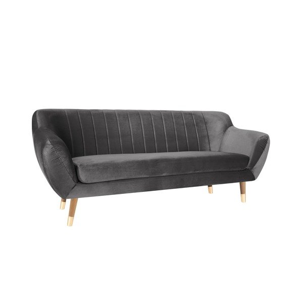 Pilka aksominė sofa Mazzini Sofos Benito, 188 cm-image-2