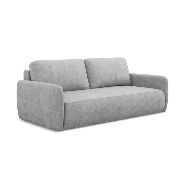 Šviesiai pilkos spalvos iš šenilinio audinio sulankstoma/su sandėliavimo vieta sofa 218 cm Lilo – Makamii-image-3
