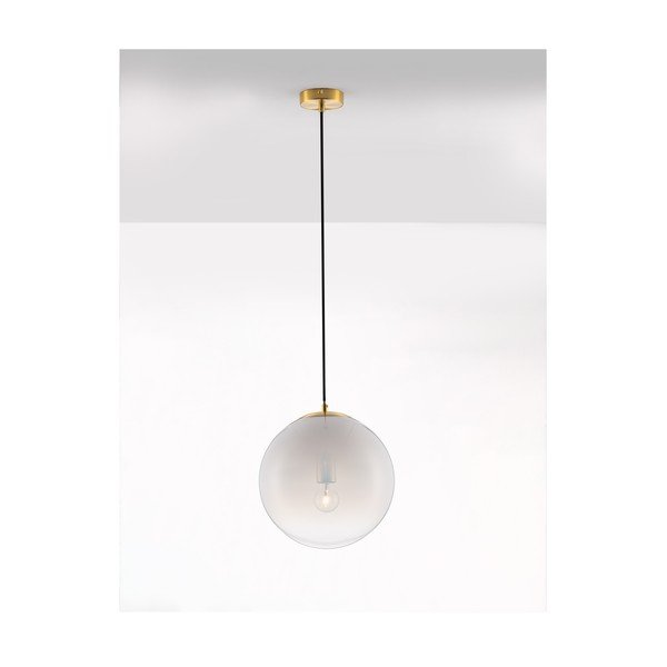 Baltos spalvos/auksinės spalvos iš stiklo kabantis šviestuvas ø 30 cm Vita – Nova Luce-image-2