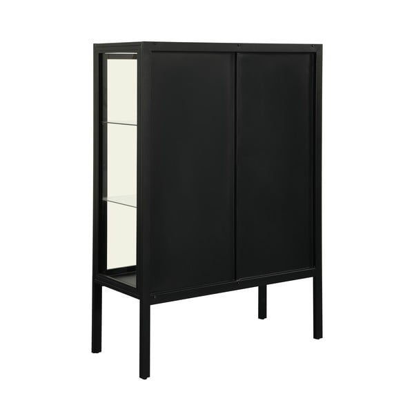 Juoda dviejų durų vitrina Støraa Alva, aukštis 140 cm-image-4