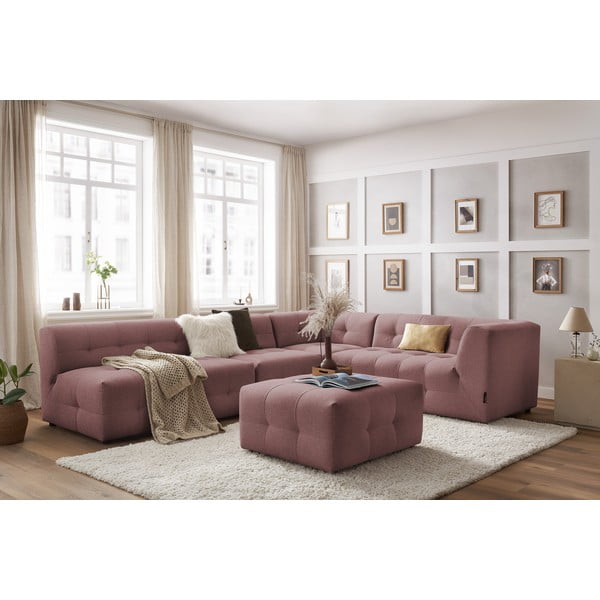 Tamsiai rožinė kampinė sofa (dešinysis kampas) Kleber - Bobochic Paris-image-1