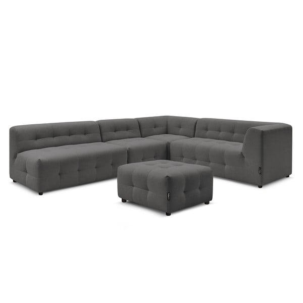 Tamsiai pilka kampinė sofa (dešinysis kampas) Kleber - Bobochic Paris-image-3
