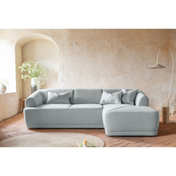 Kampinė sofa šviesiai pilkos spalvos – Miuform-image-1