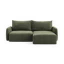 Žalios spalvos sulankstoma/su sandėliavimo vieta kampinė sofa (su dešiniuoju kampu) Kalena – Makamii