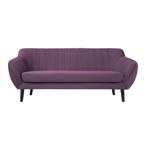 Violetinė dviejų vietų sofa "Mazzini Sofas Toscane", juodos kojos