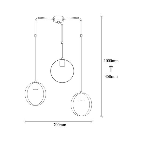 Juodos spalvos metalinis pakabinamas šviestuvas Opviq lights Kosmos-image-2