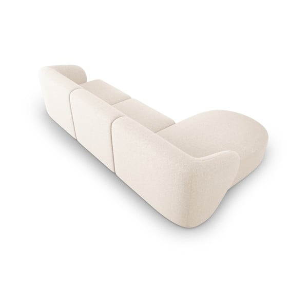 Smėlio spalvos iš šenilinio audinio kampinė sofa (su kairiuoju kampu/su gultu) Paolo – Milo Casa-image-3