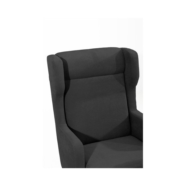 Juodas "Max Winzer Bennet Suede" fotelis-image-1