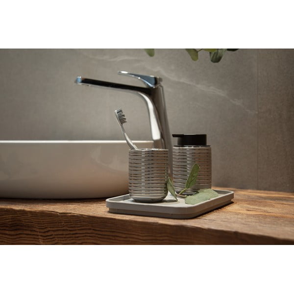 Sidabrinis keraminis dantų šepetėlio puodelis Vilalba - Wenko-image-2