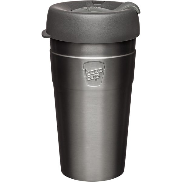 Pilkas kelioninis puodelis su dangteliu KeepCup Nitro Thermal, 454 ml