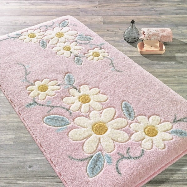 Rožinis vonios kilimėlis Confetti Bathmats Margherita, 57 x 100 cm