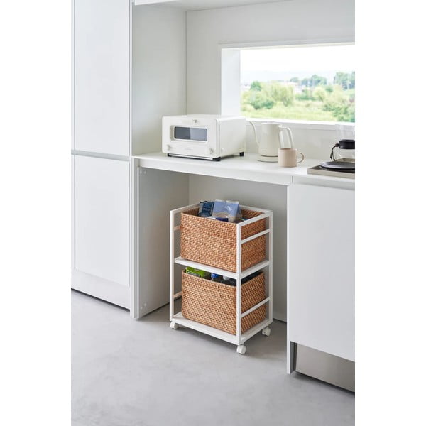 Iš metalo lentyna ant ratukų baltos spalvos 42x60 cm Tower – YAMAZAKI-image-4