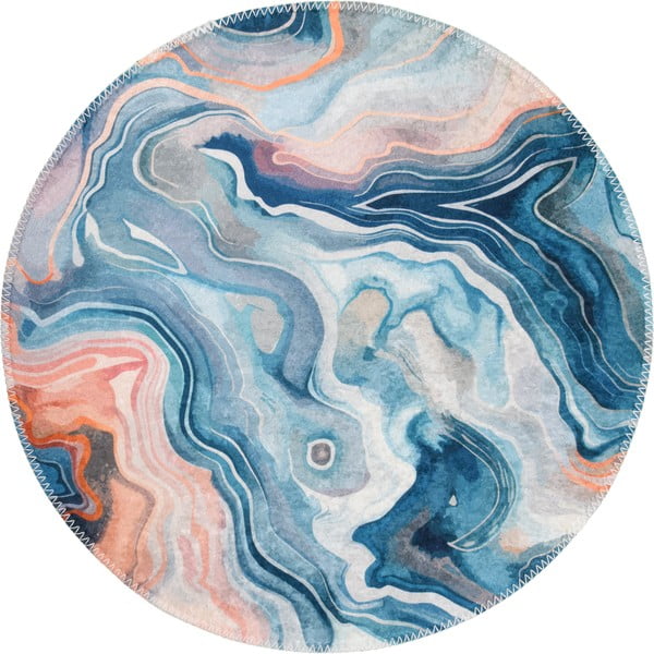 Skalbiamas mėlynos spalvos/rožinės spalvos apvalios formos kilimas ø 120 cm Colors of Joy – Vitaus