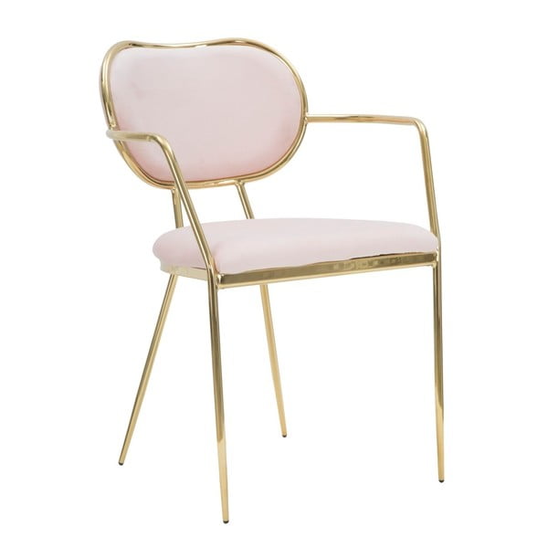 2 rožinių kėdžių su geležine konstrukcija rinkinys Mauro Ferretti Sedia Glam