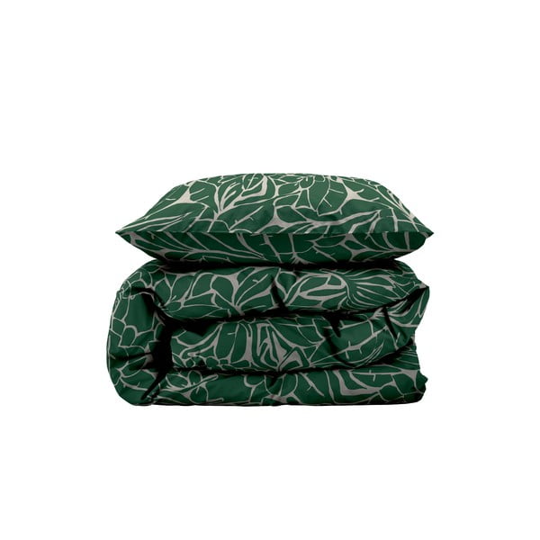 Iš damasko viengulė/itin ilga patalynė žalios spalvos 140x220 cm Abstract leaves – Södahl