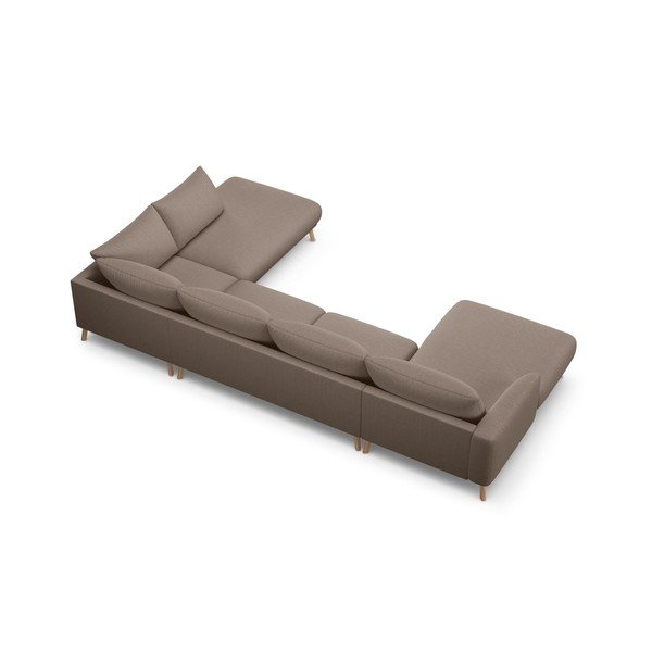 Taupe spalvos kampinė sofa („U“ formos) Naomi – Micadoni -image-2