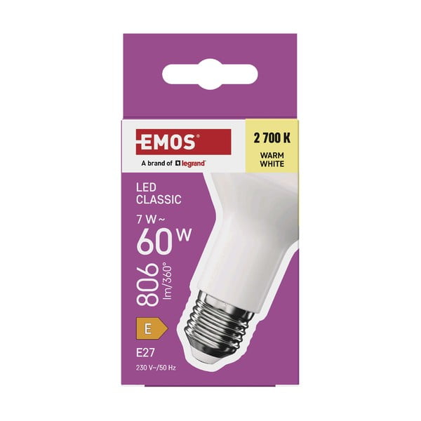 LED lemputė šilta balta 7 W E27, – EMOS-image-1