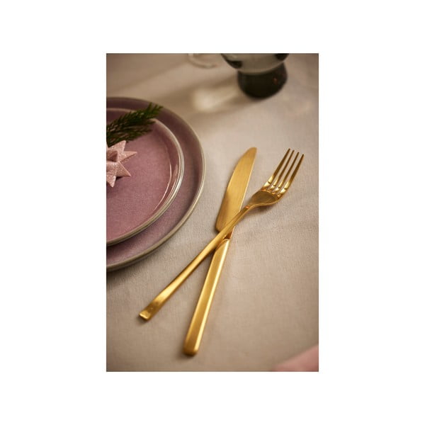 Žalvario spalvos plieniniai stalo įrankiai 16 vnt. Brass – Bitz-image-1