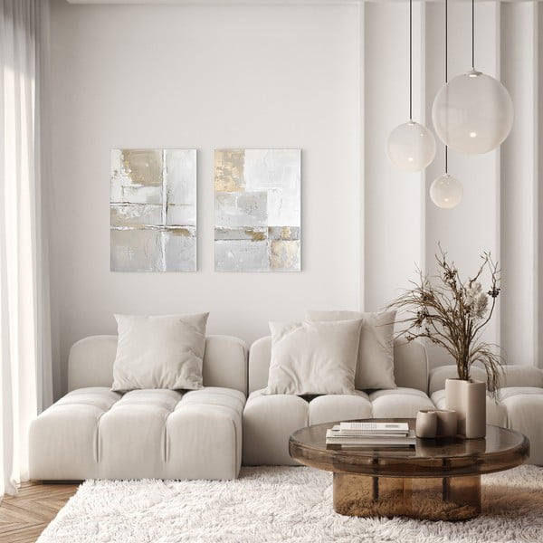 Paveikslai su rankomis tapytais elementais rinkinyje 2 vnt. 50x70 cm Sail – Styler-image-2